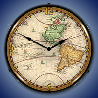 1730 World Map 14" LED Wall Clock