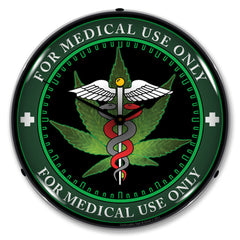 Medical Marijuana "For Medical Use Only" 14" LED Wall Clock
