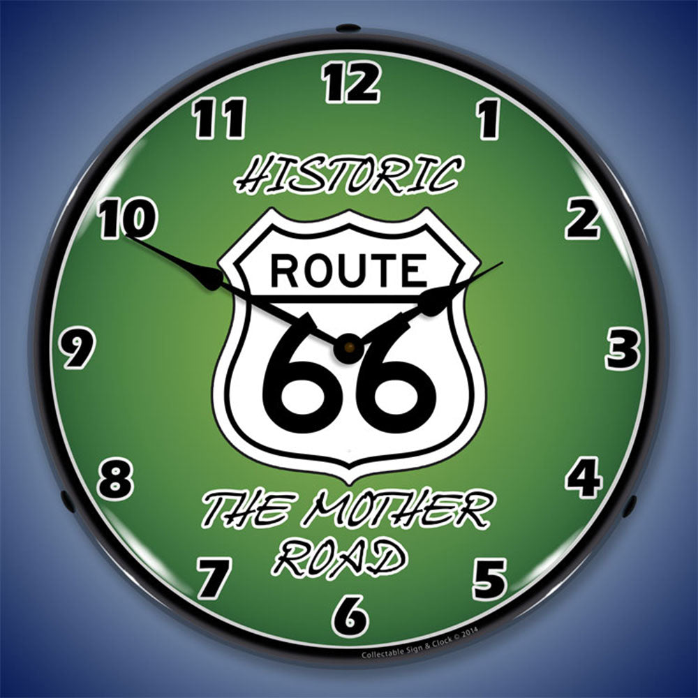 Historic Route 66 The Mother Road 14" LED Wall Clock