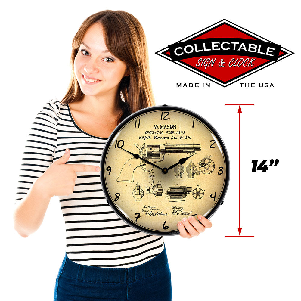 Colt Peace Maker Patent 14" LED Wall Clock