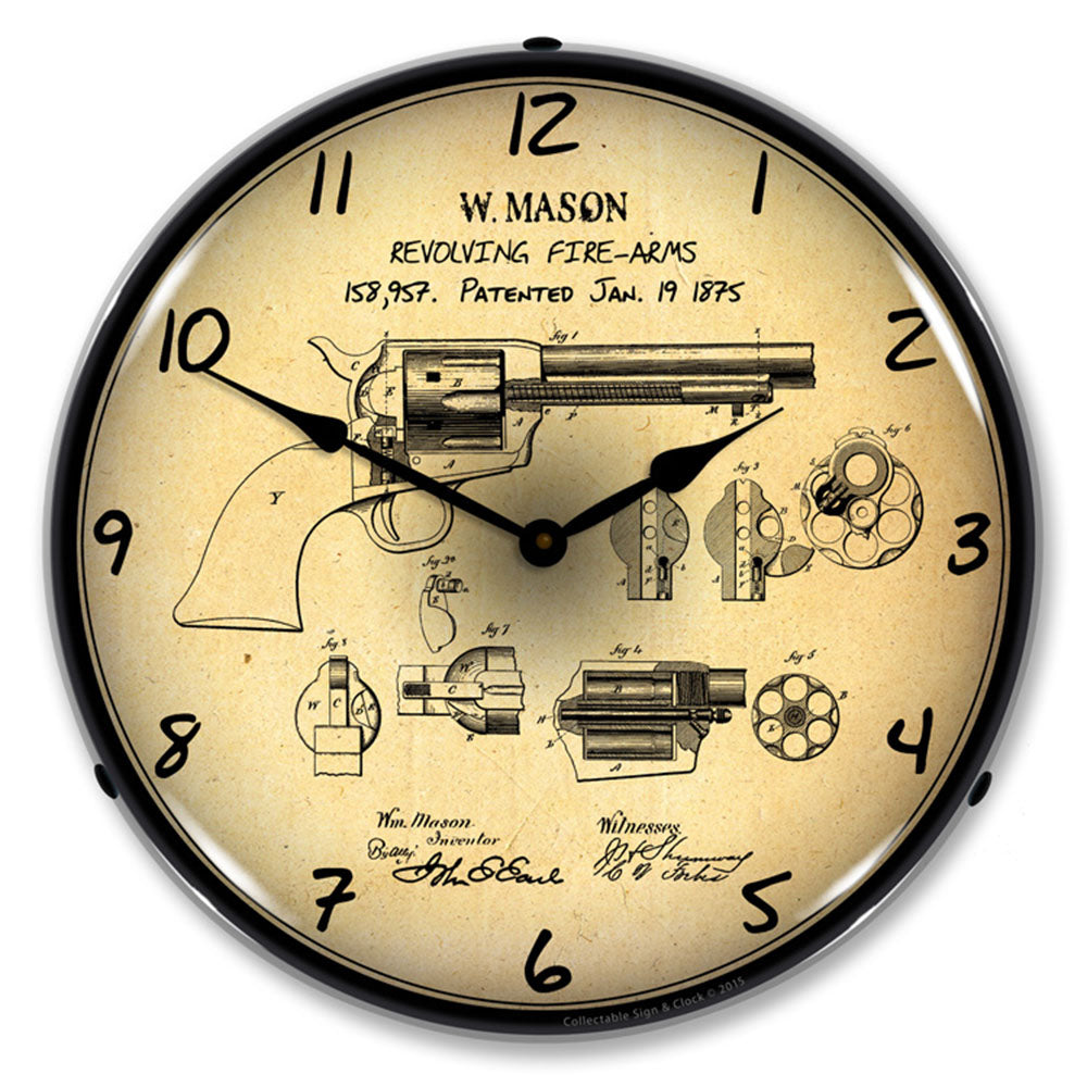 Colt Peace Maker Patent 14" LED Wall Clock