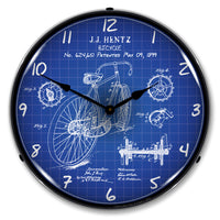 1899 Bicycle Patent 14" LED Wall Clock