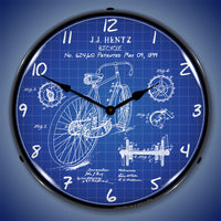 1899 Bicycle Patent 14" LED Wall Clock