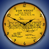 1906 Wright Flyer Patent 14" LED Wall Clock