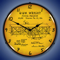 1906 Wright Flyer Patent 14" LED Wall Clock