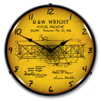 1906 Wright Flyer Patent 14" LED Wall Clock