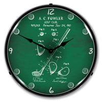 1910 Golf Club Patent 14" LED Wall Clock