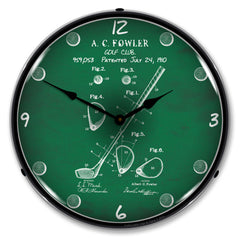 1910 Golf Club Patent 14" LED Wall Clock