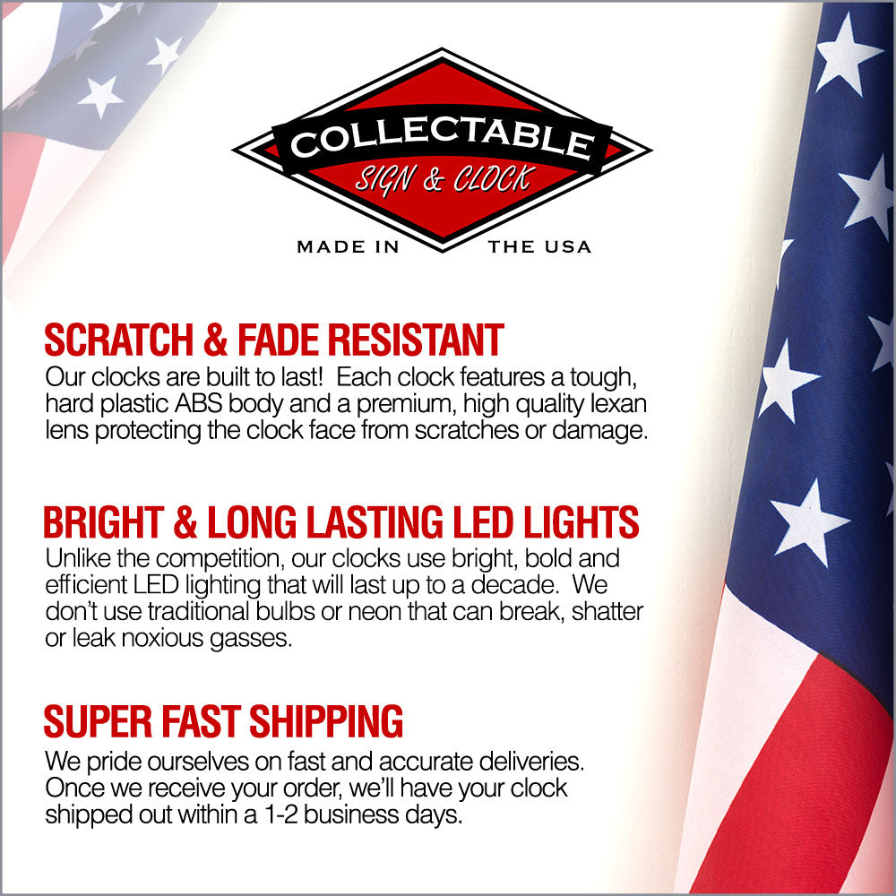 1874 Straight Razor Patent 14" LED Wall Clock