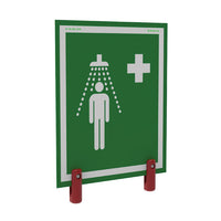 Justrite Universal Safety Shower Sign For Hughes Outdoor Showers, Insulation And Brackets