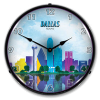 Dallas Skyline 14" LED Wall Clock