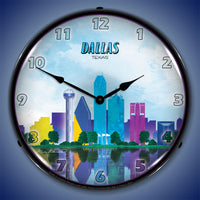 Dallas Skyline 14" LED Wall Clock