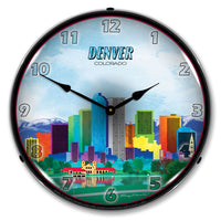 Denver Skyline 14" LED Wall Clock