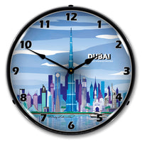 Dubai Skyline 14" LED Wall Clock