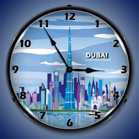 Dubai Skyline 14" LED Wall Clock