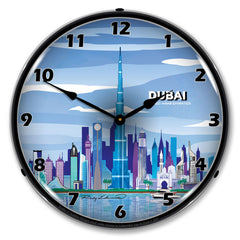Dubai Skyline 14" LED Wall Clock
