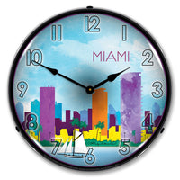 Miami Skyline 14" LED Wall Clock