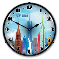 New York Skyline 14" LED Wall Clock