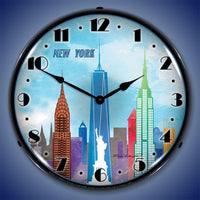 New York Skyline 14" LED Wall Clock