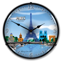 Paris Skyline 14" LED Wall Clock