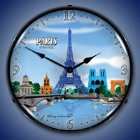 Paris Skyline 14" LED Wall Clock