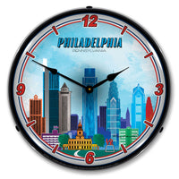 Philadelphia Skyline 14" LED Wall Clock