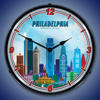 Philadelphia Skyline 14" LED Wall Clock