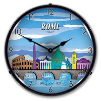 Rome Skyline 14" LED Wall Clock