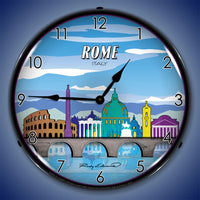 Rome Skyline 14" LED Wall Clock