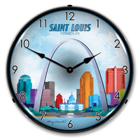 Saint Louis Skyline 14" LED Wall Clock