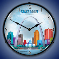 Saint Louis Skyline 14" LED Wall Clock