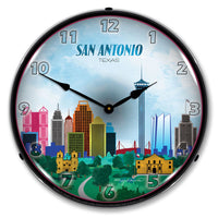 San Antonio Skyline 14" LED Wall Clock