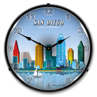 San Diego Skyline 14" LED Wall Clock