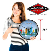 San Diego Skyline 14" LED Wall Clock