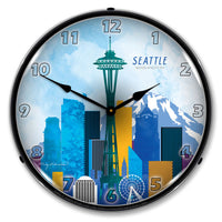 Seattle Skyline 14" LED Wall Clock