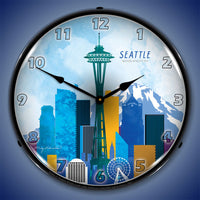 Seattle Skyline 14" LED Wall Clock