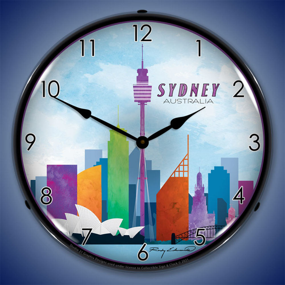 Sydney Skyline 14" LED Wall Clock