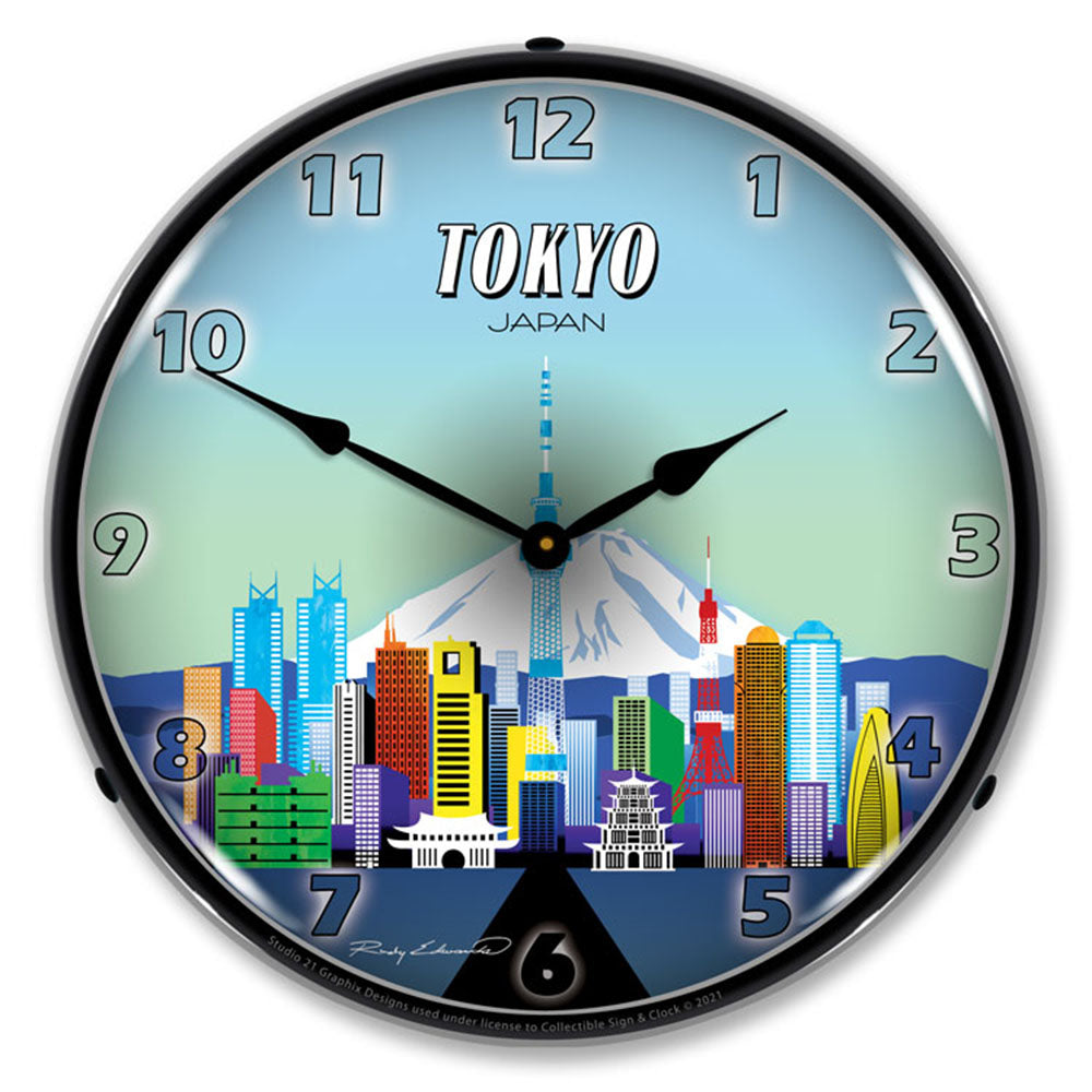 Tokyo Japan Skyline 14" LED Wall Clock