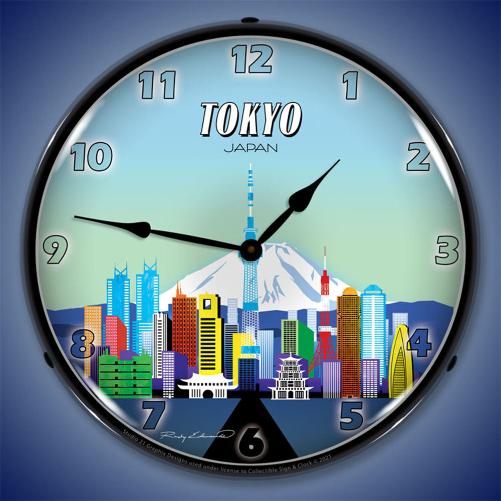 Tokyo Japan Skyline 14" LED Wall Clock