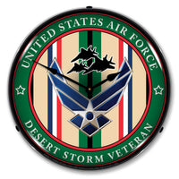 Air Force Veteran Operation Desert Storm 14" LED Wall Clock