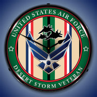 Air Force Veteran Operation Desert Storm 14" LED Wall Clock