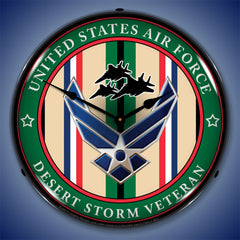 Air Force Veteran Operation Desert Storm 14" LED Wall Clock