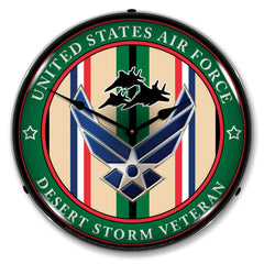 Air Force Veteran Operation Desert Storm 14" LED Wall Clock