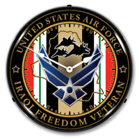 Air Force Veteran Operation Iraqi Freedom 14" LED Wall Clock