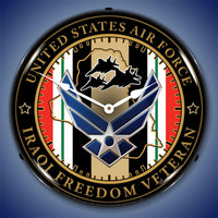 Air Force Veteran Operation Iraqi Freedom 14" LED Wall Clock