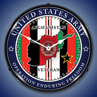 Army Veteran Operation Enduring Freedom 14" LED Wall Clock