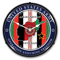 Army Veteran Operation Enduring Freedom 14" LED Wall Clock