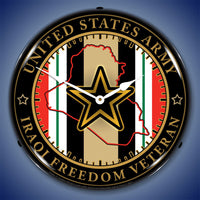 Army Veteran Operation Iraqi Freedom 14" LED Wall Clock