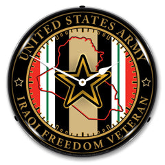 Army Veteran Operation Iraqi Freedom 14" LED Wall Clock