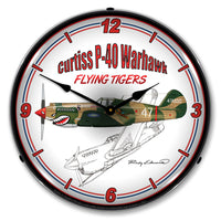 Curtiss P-40 Warhawk 14" LED Wall Clock